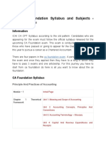 Ca Foundation Syllabus and Subject-Donwnload PDF