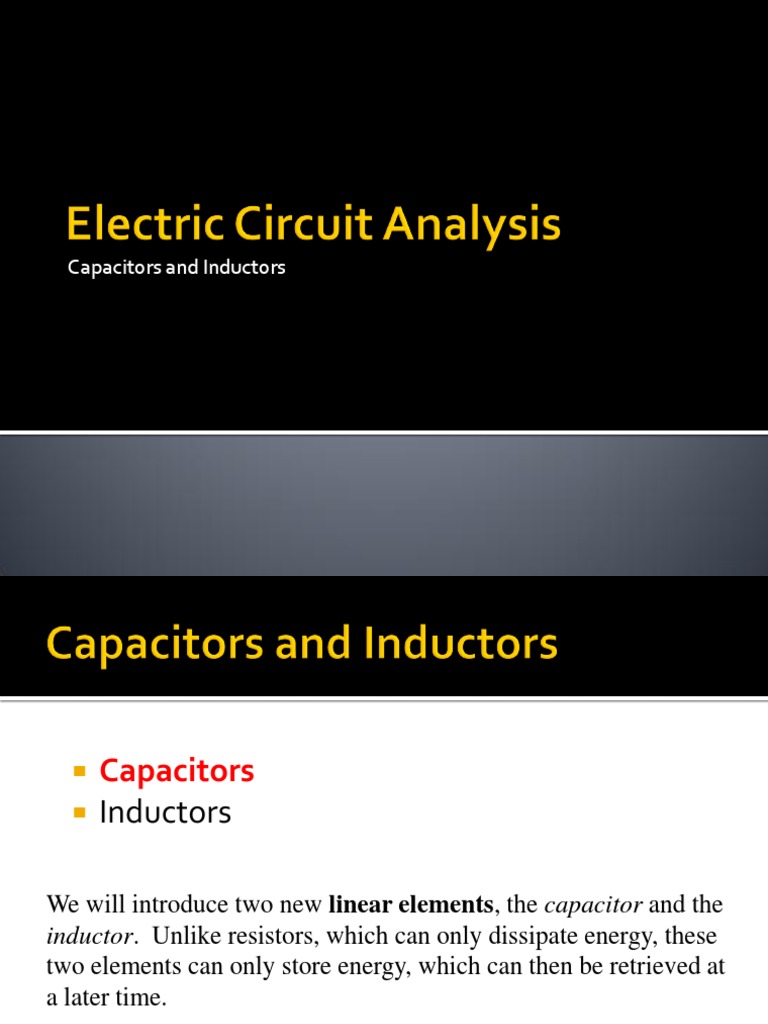 Capacitors and Inductors | PDF | Capacitor | Inductor