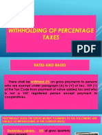 Withholding of Percentage Taxes