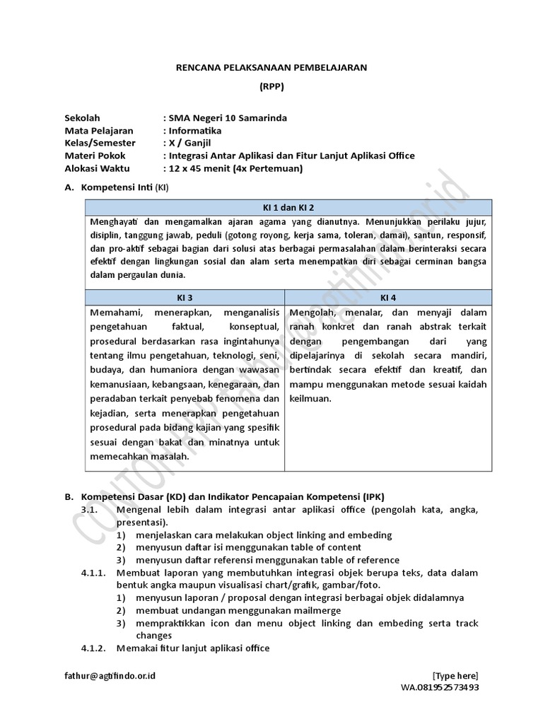 RPP Informatika | PDF