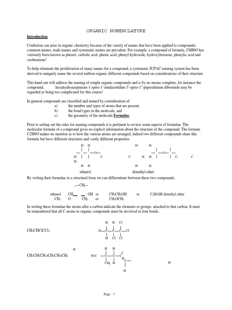 Nomenclature of Carbon Compound | PDF | Amine | Functional Group