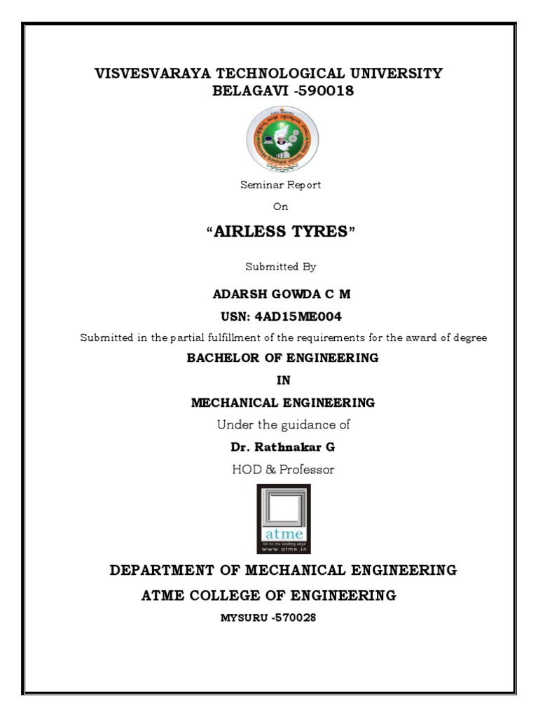 Airless Tyres Seminar Report PDF Tire Wheel