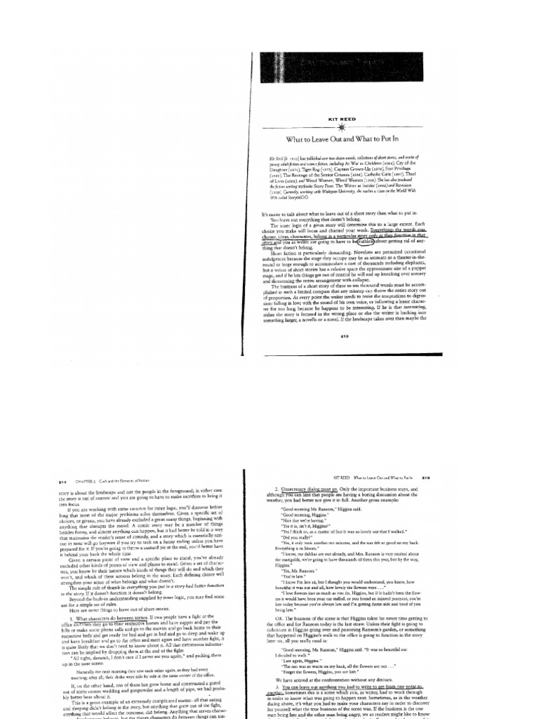 Kit Reed What To Leave Out and What To Put in PDF