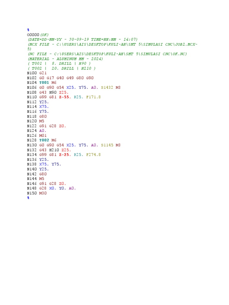 CNC Simulation Program Guide | PDF