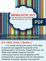 Republic Act No. 10912: Continuing Professional Development Act of 2016