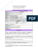 Plan Docente de La Asignatura Curso Académico 2015-2016