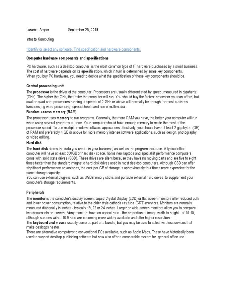 Essential PC Hardware and Software Guide | PDF | Personal Computers ...