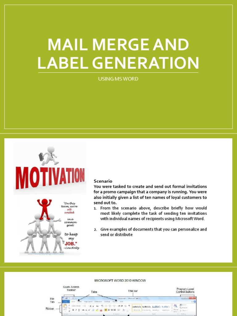 7 Mail Merge and Label Generation1.1 | PDF | Microsoft Office ...