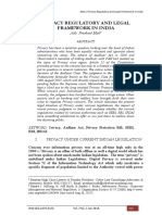 Privacy Regulatory and Legal Framework I PDF