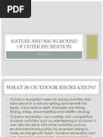 Nature and Background of Outer Recreation: Group 1