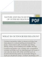 Nature and Background of Outer Recreation: Group 1