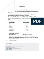 Checksum: Data Packets Decimal Value