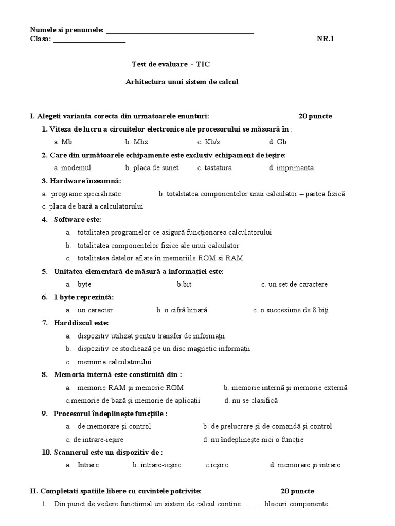 Test Ix Tic | PDF