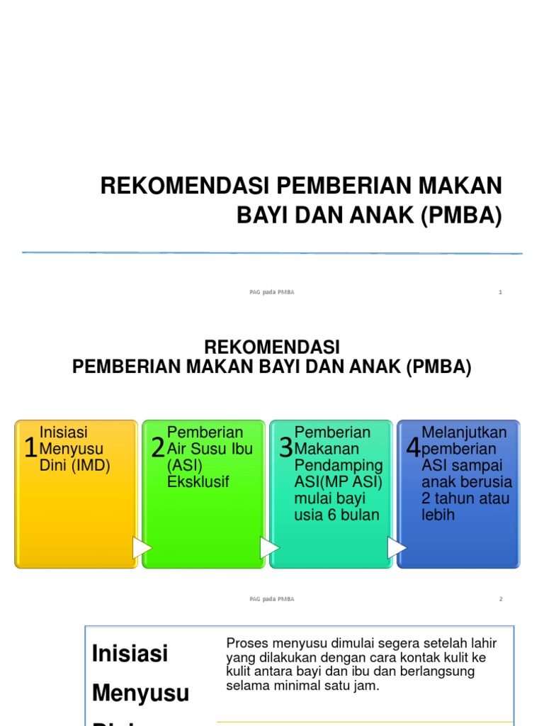 Rekomendasi PMBA untuk Bayi dan Anak | PDF