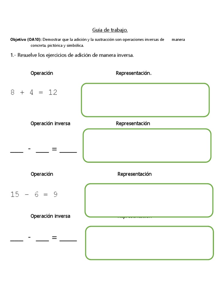 Operaciones Inversas: Sumas y Restas | PDF