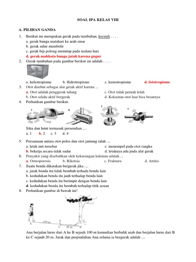 Soal Dan Kunci Jawaban Ipa Kls 8 Docx