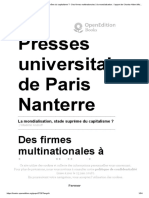 Presses Universitaires de Paris Nanterre: Des Firmes Multinationales À La Mondialisation: L'apport de