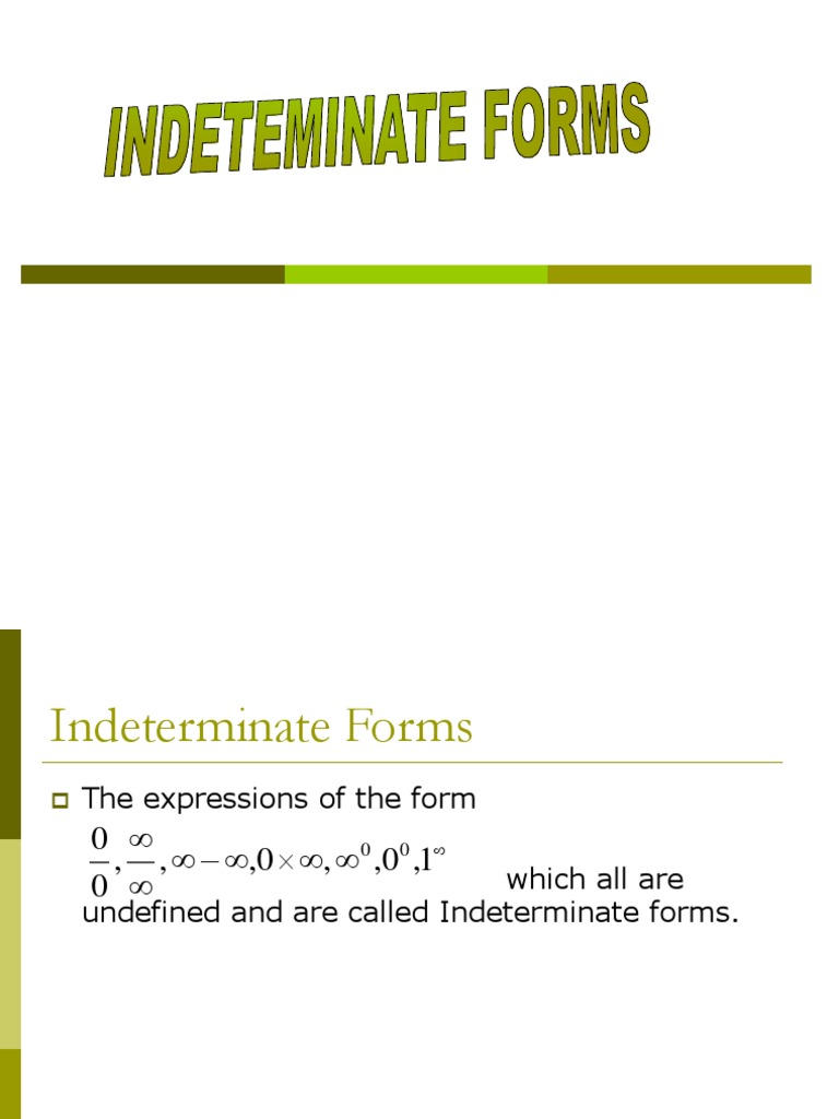 Indeterminate Forms PDF Teaching Mathematics Mathematical Analysis