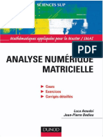 Luca Amodei, Jean-Pierre Dedieu - Analyse Numérique Matricielle - Cours Et Exercices Corrigés-Dunod (2008) PDF