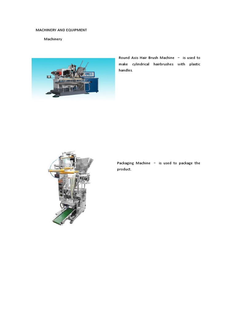 Machinery & Equipment for Beauty Products | PDF