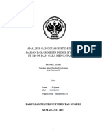Analisis Gangguan Sistem Injeksi Bahan Bakar Mesin Diesel Hyundai Fe 120 Ps Dan Cara Mengatasinya
