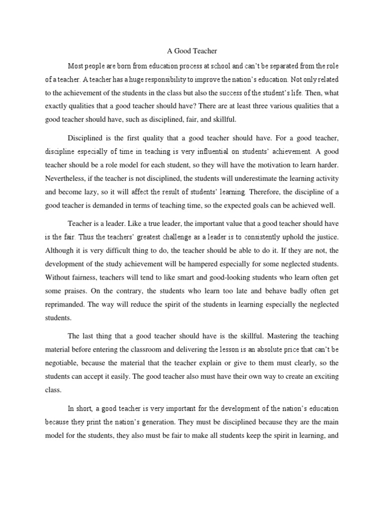 Being a good teacher essay image