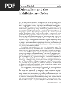  Timothy Mitchell Orientalism and Exhibitionary Order
