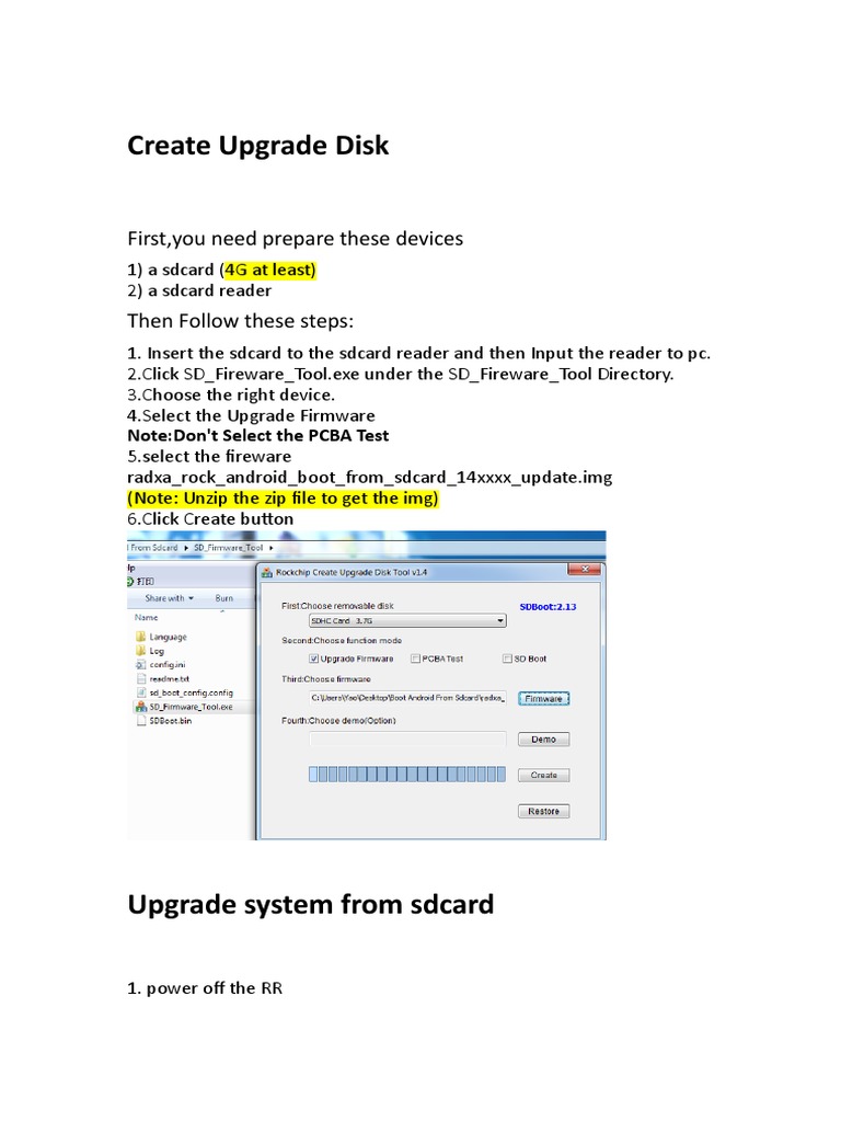 How To Upgrade Android From Sdcard | PDF