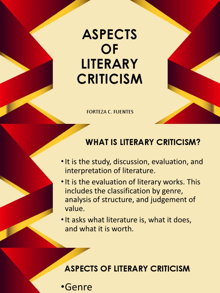 Aspects of Literary Criticism Download Free PDF Genre The Yellow