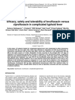 Efficacy, Safety and Tolerability of Levofloxacin Versus Ciprofloxacin in Complicated Typhoid Fever