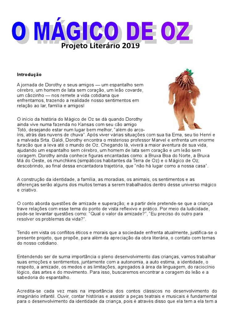 Leao Magico De Oz Coragem Historinha O Mágico De OZ Ler Online