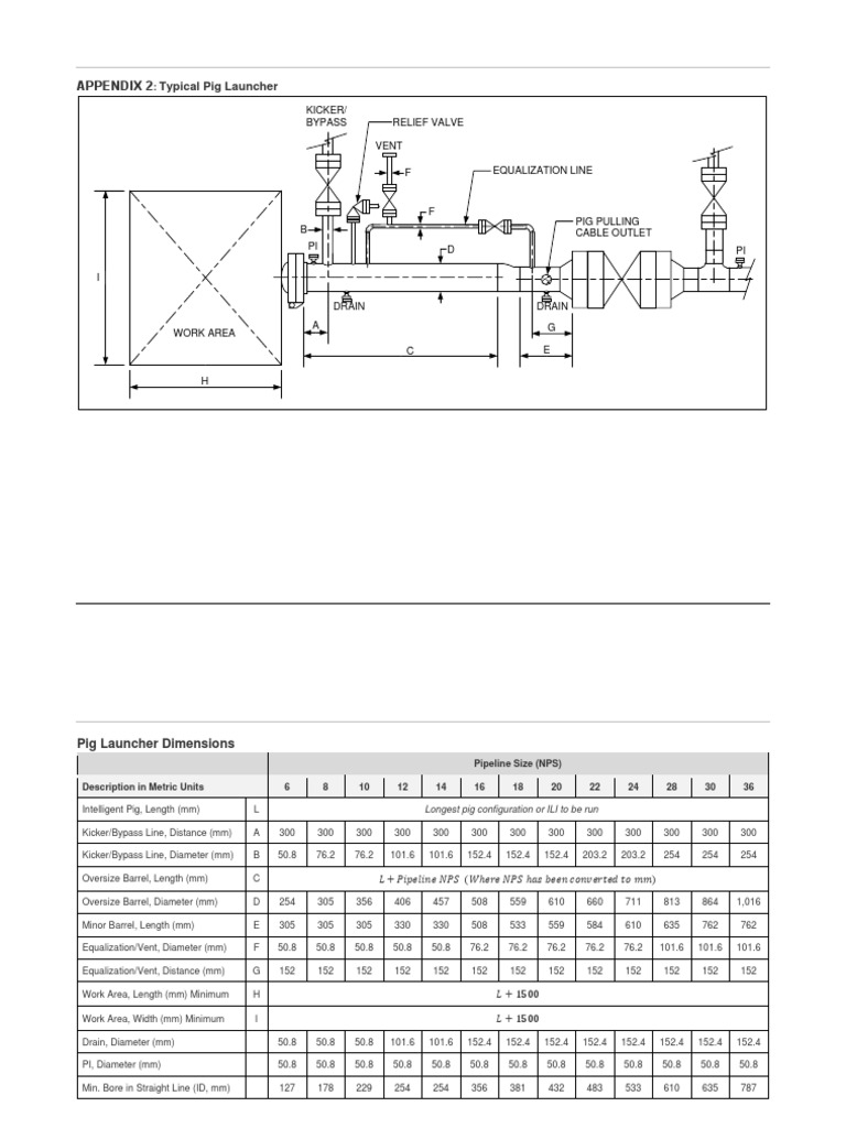 Annotated Dimensions for Optimizing Pig Launcher Design Based on
