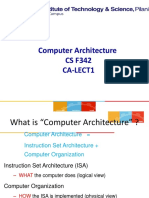 Computer Architecture CS F342 Ca-Lect1