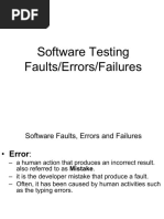 Software Testing Faults/Errors/Failures