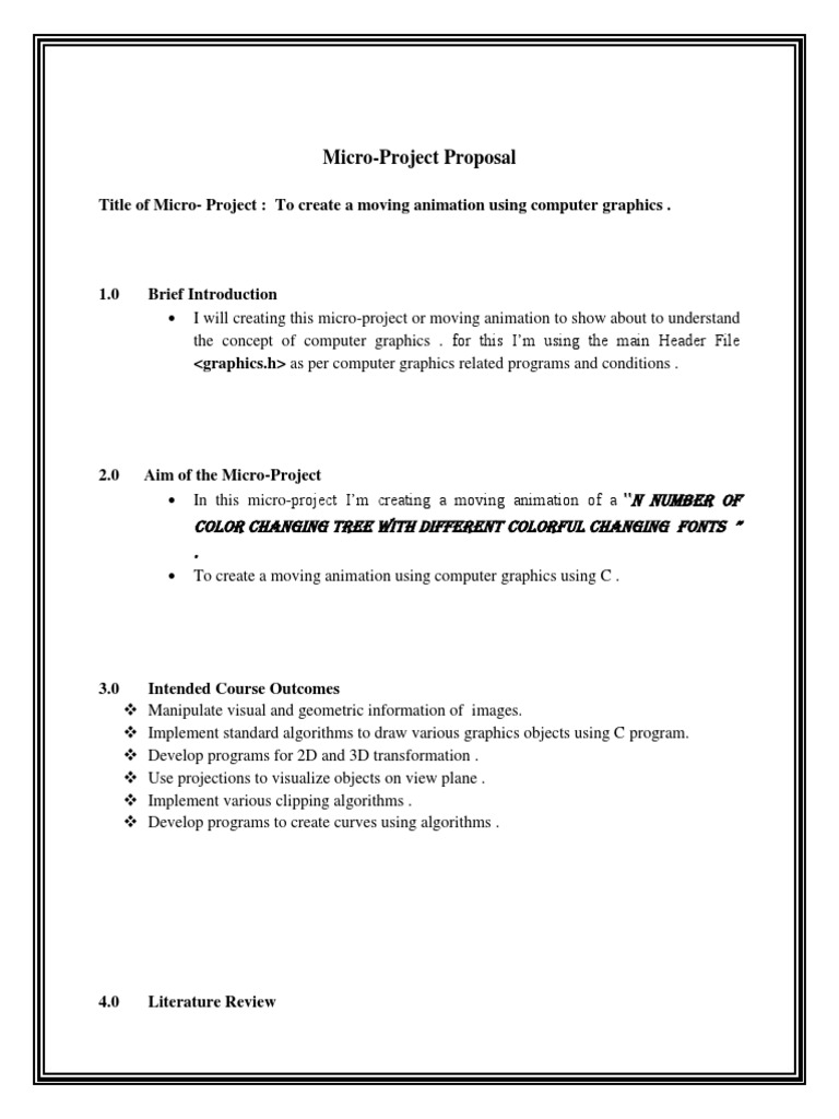 Computer Graphics Proposal - Docx' | PDF | Computer Graphics | Computer  Program