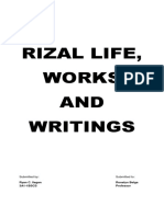 Rizal Life, Works AND Writings: Submitted By: Submitted To