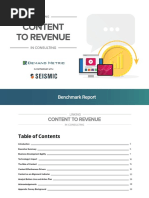 Linking Content to Revenue Benchmark Report 2019