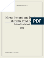 Mirza Jhelumi and His Sympathies with Denouncers of Mutvatir Hadis