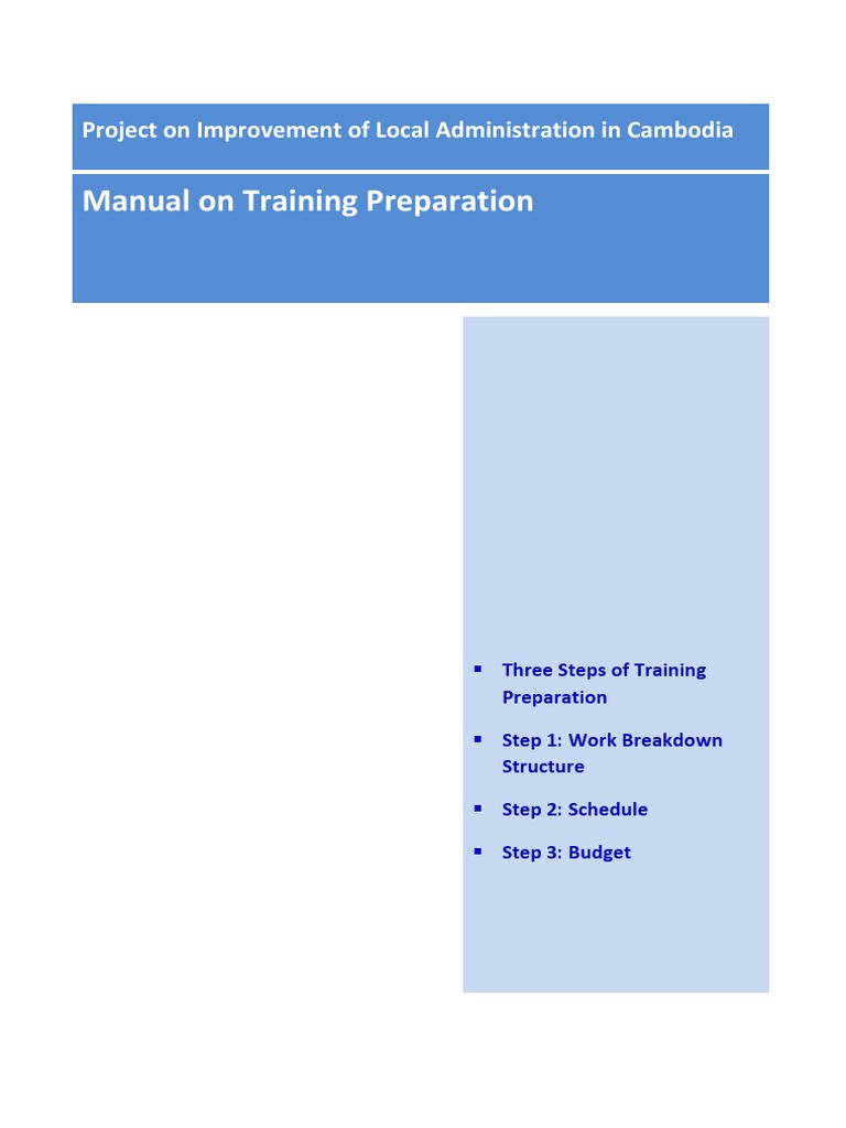 Training Preparation Manual for Cambodia | PDF | Business