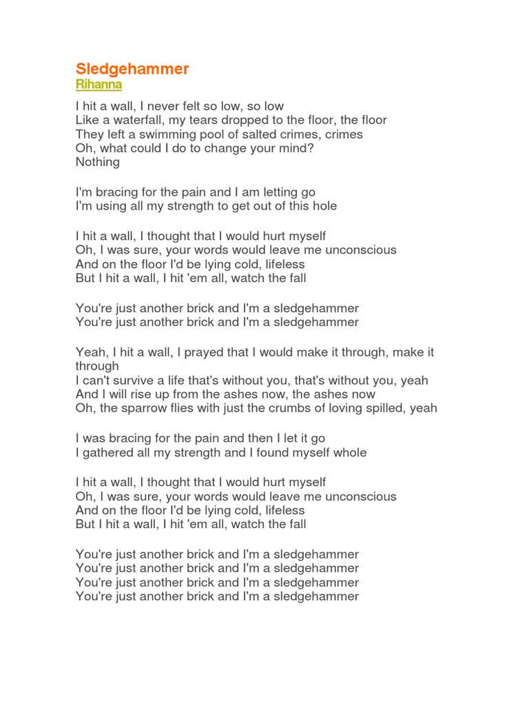 Sledgehammer Rihanna PDF
