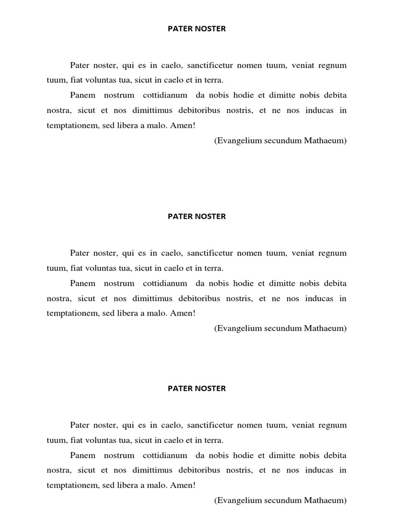 Pater Noster | PDF