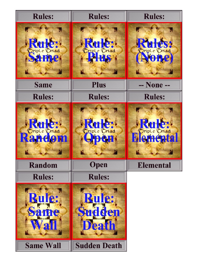 FFVIII Triple Triad Card PDF PDF