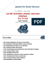 App Development For Smart Devices: Lec #2: Activities, Intents, and User Interface Try It Out