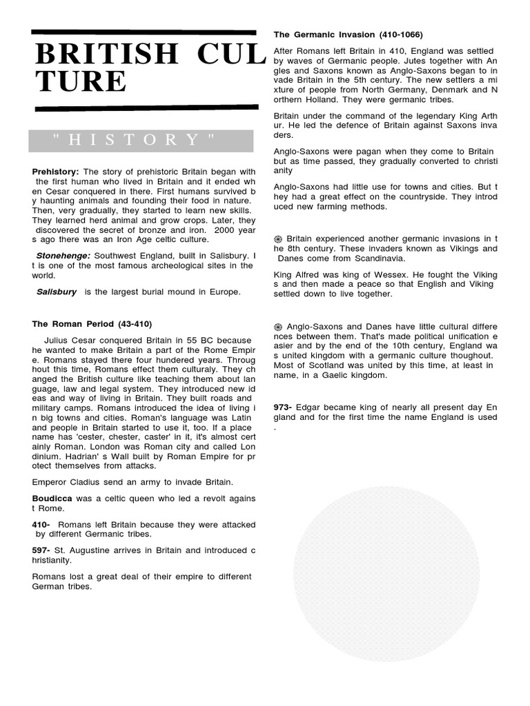 British Culture | PDF | United Kingdom | Ireland