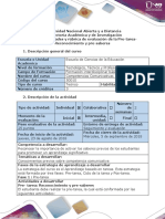 Guía de Actividades y Rúbrica de Evaluación - Pre-Tarea - Reconocimiento y Pre-Saberes