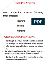 Grey Room Operations: Fabric Inspection Involves Following Three Processes Perching Burling Mending