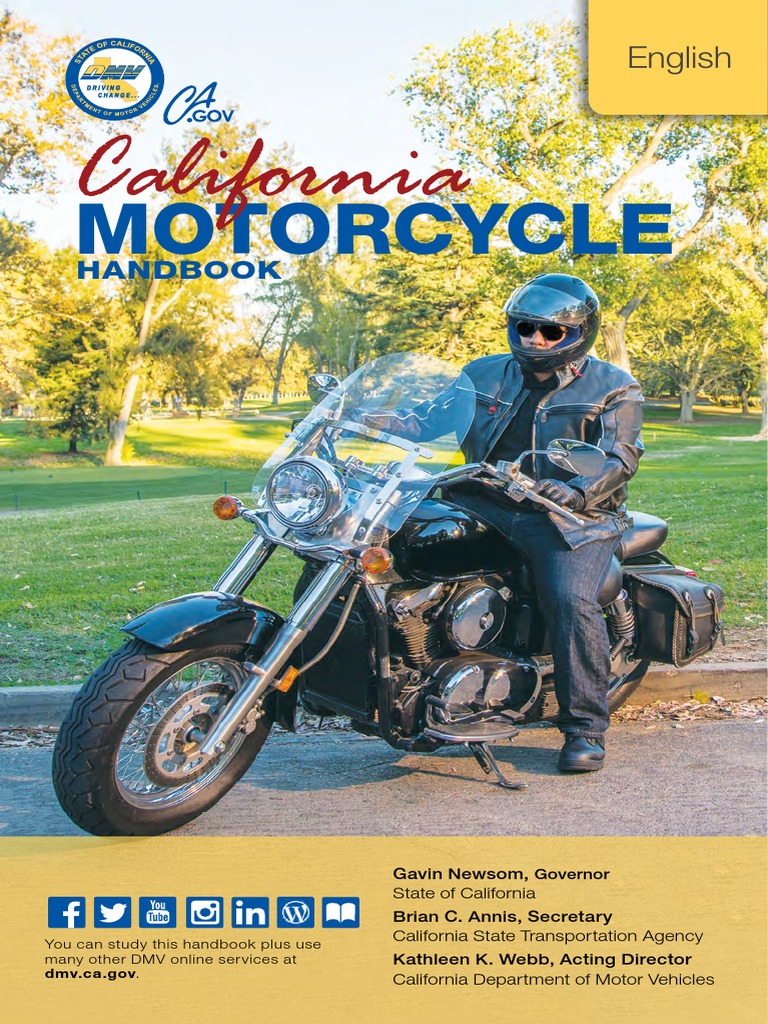 California DMV Motorcycle Handbook PDF Department Of Motor Vehicles