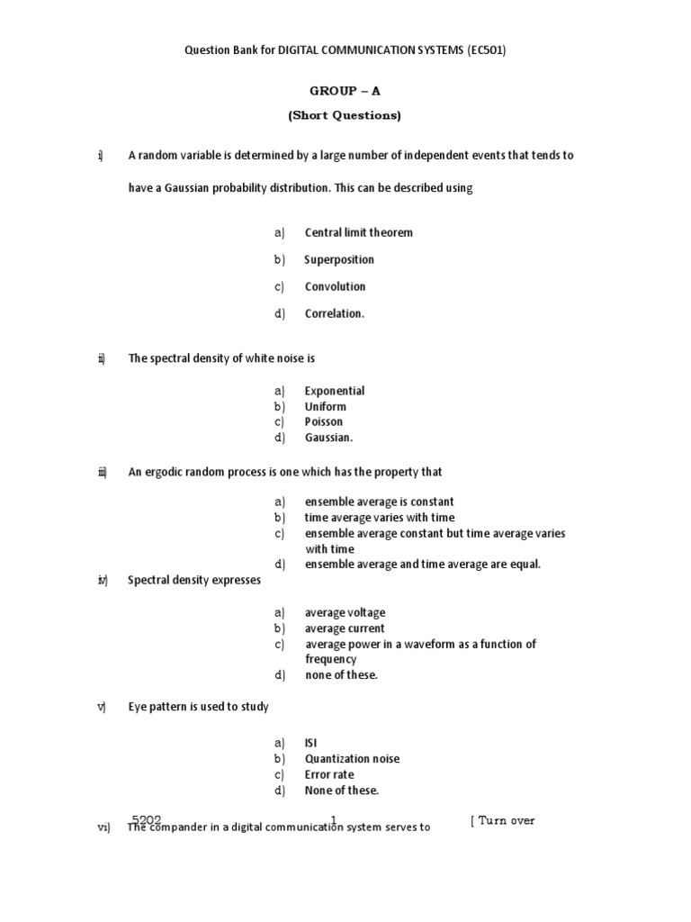 Digital Communication Question Bank | PDF | Modulation | Sampling ...