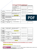 Fechas de Exposiciones Semanales