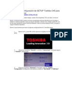 Cambiar Configuración de SETUP Toshiba C45 para Gestionar Arranque